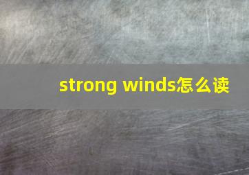 strong winds怎么读